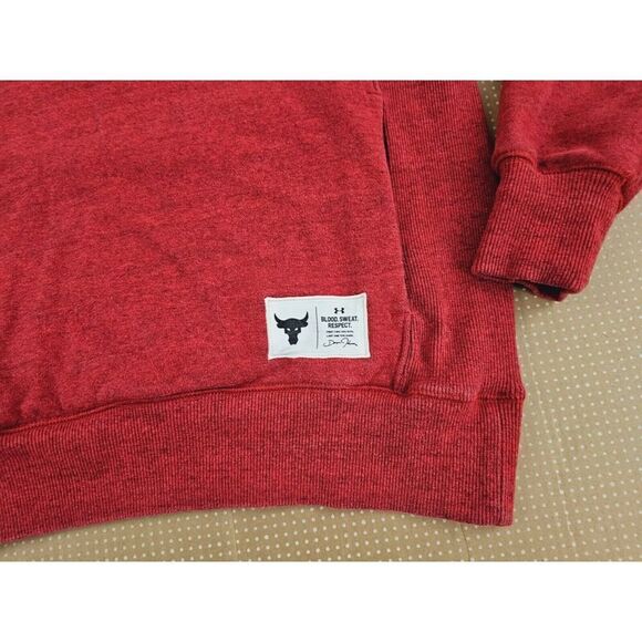 Under Armour Project Rock Hoodie Men's Size Medium Red Sweatshirt Gym Training - Picture 6 of 12